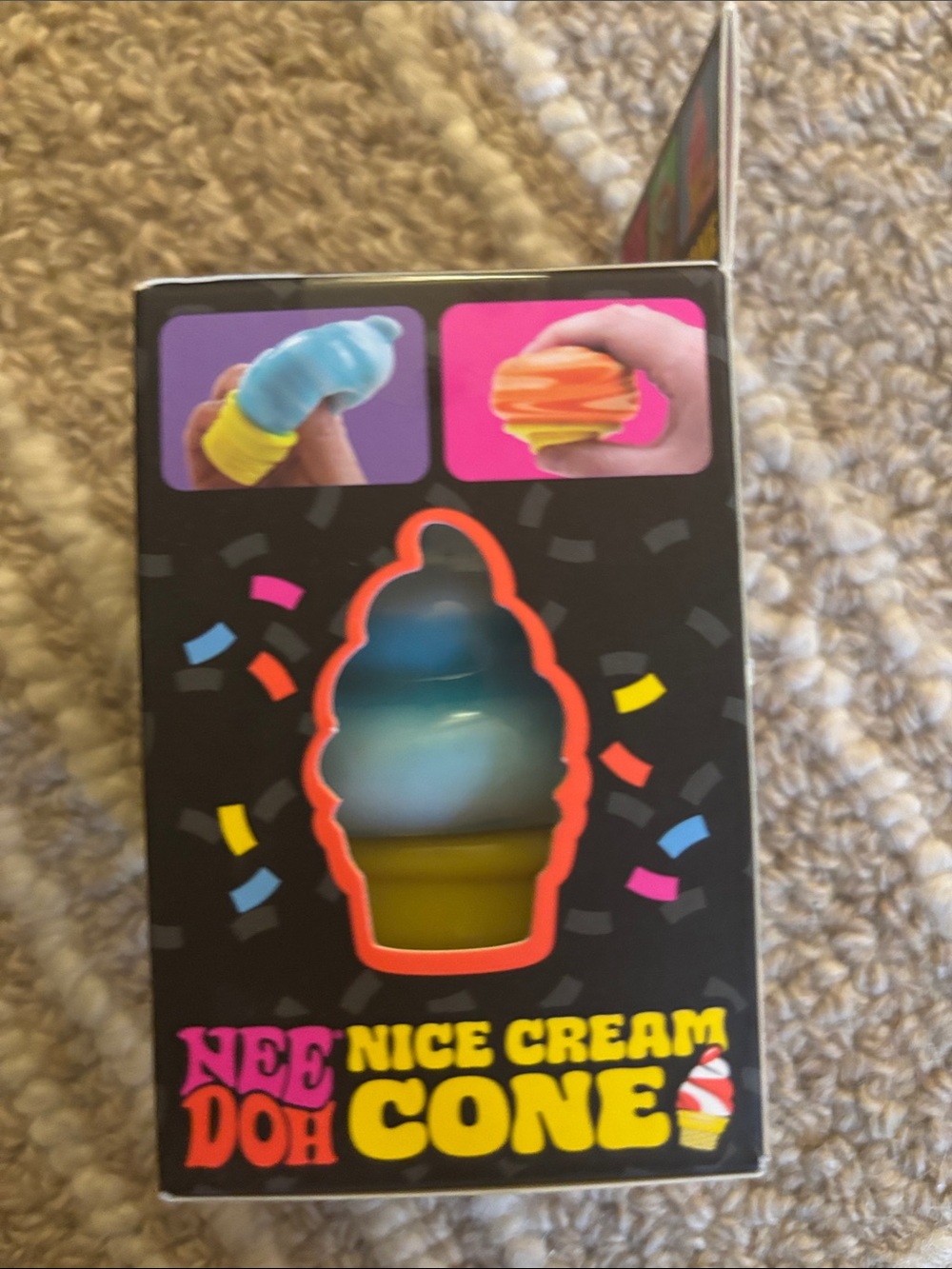 Nice Cream Cone Squishy Toy - Blue and Yellow - Picture 2 of 5